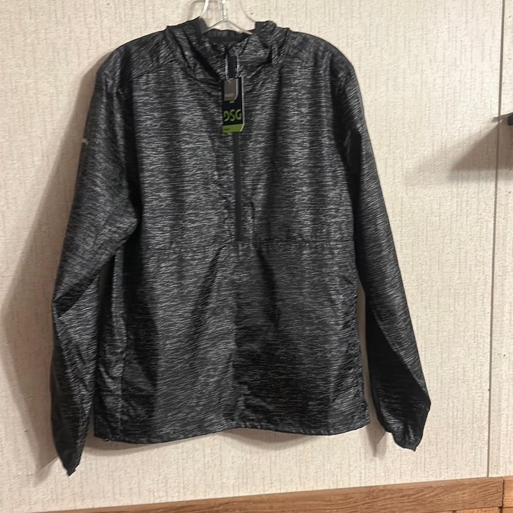 DSG DICKS SPORTING GOODS MEN’S RUNNING PRINTED PACKABLE JACKET: BLACK: NWT: SZ S